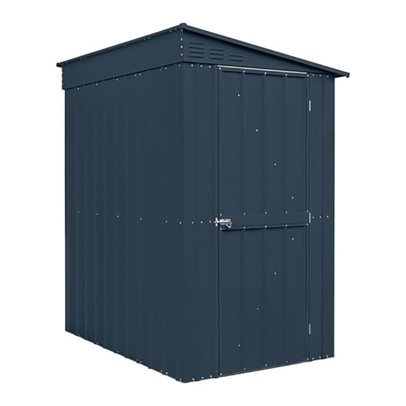 Product photograph of 4 X 6 Globel Lean To Anthracite Grey Metal Shed 1 24m X 1 8m from Buy Sheds Direct