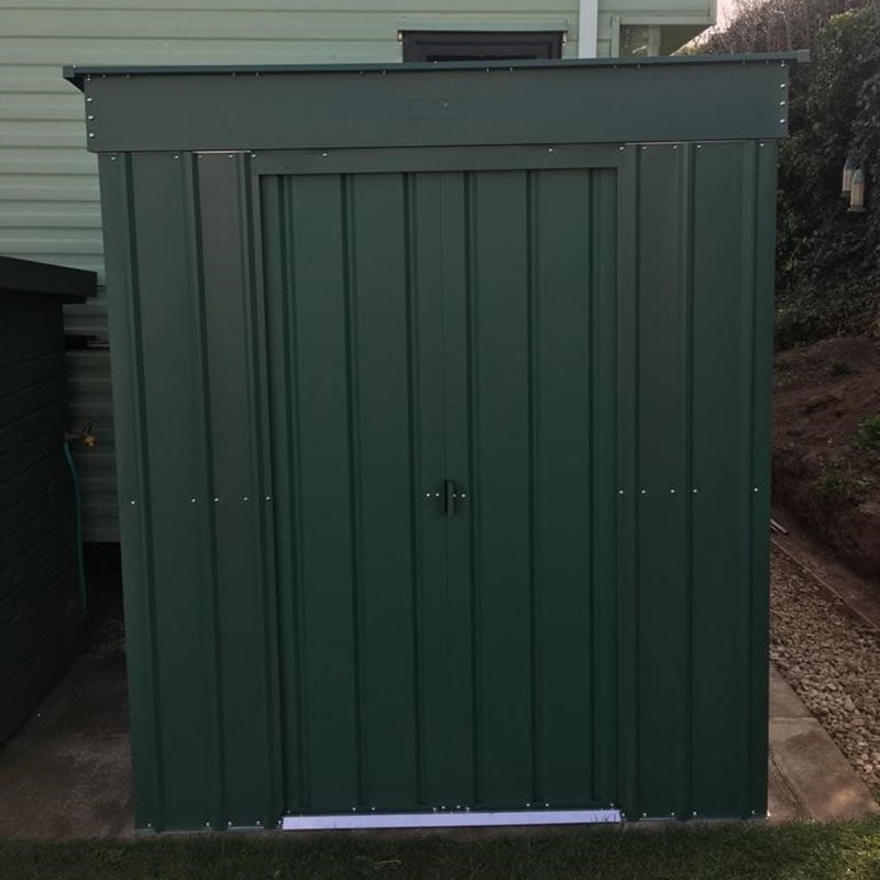 Product photograph of 5 X 3 Globel Heritage Green Pent Metal Shed 1 48m X 0 93m from Buy Sheds Direct