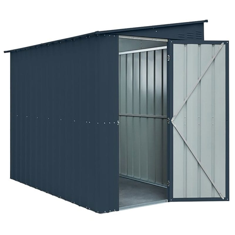 Product photograph of 5 X 8 Globel Lean To Anthracite Grey Metal Shed 1 55m X 2 42m from Buy Sheds Direct