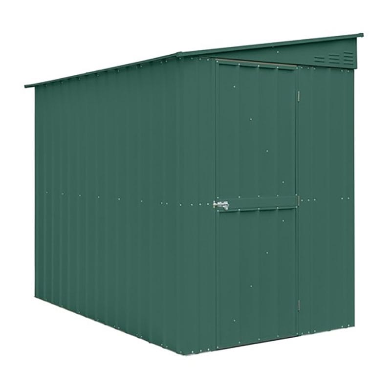 Product photograph of 5 X 8 Globel Heritage Green Lean-to Metal Shed 1 55m X 2 42m from Buy Sheds Direct