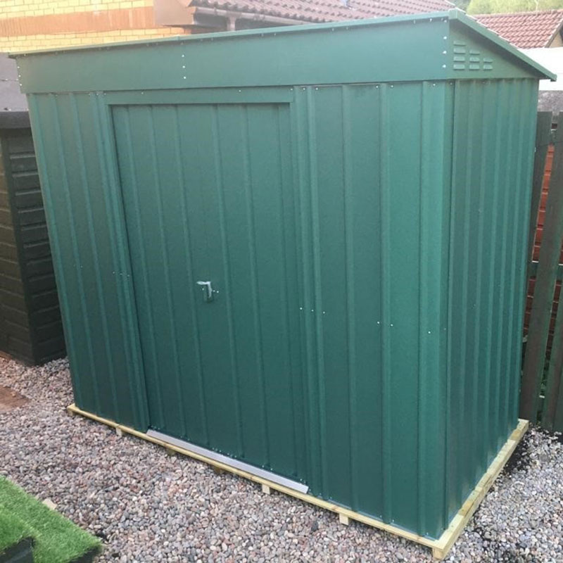 Product photograph of 6 X 3 Globel Heritage Green Pent Metal Shed 1 8m X 0 93m from Buy Sheds Direct