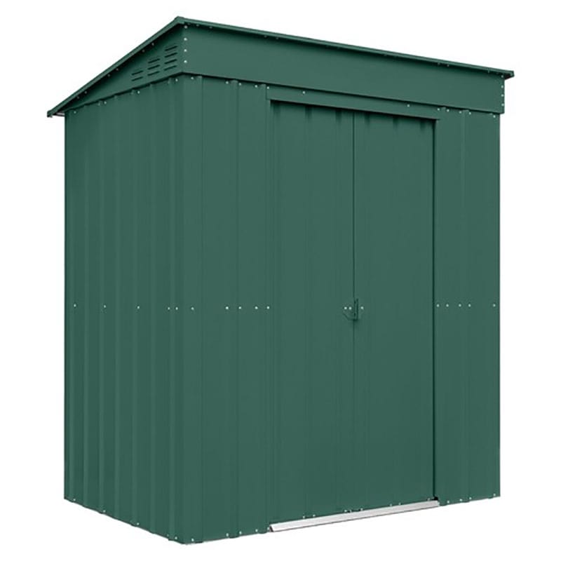 Product photograph of 6 X 4 Globel Heritage Green Pent Metal Shed 1 8m X 1 24m from Buy Sheds Direct