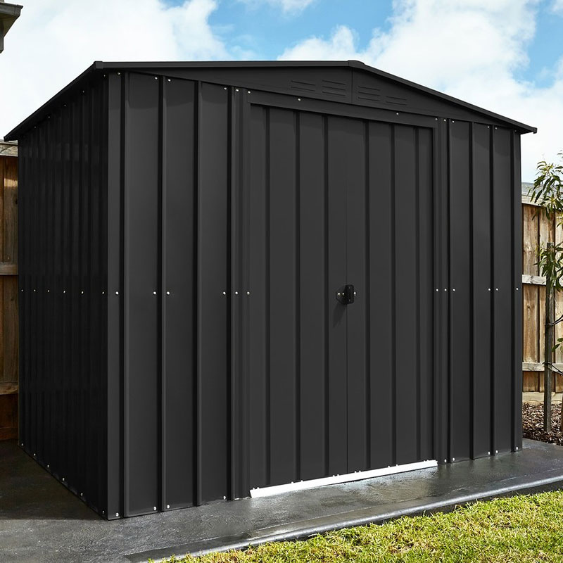 Product photograph of 8 X 8 Globel Anthracite Grey Apex Metal Shed 2 45m X 2 47m from Buy Sheds Direct