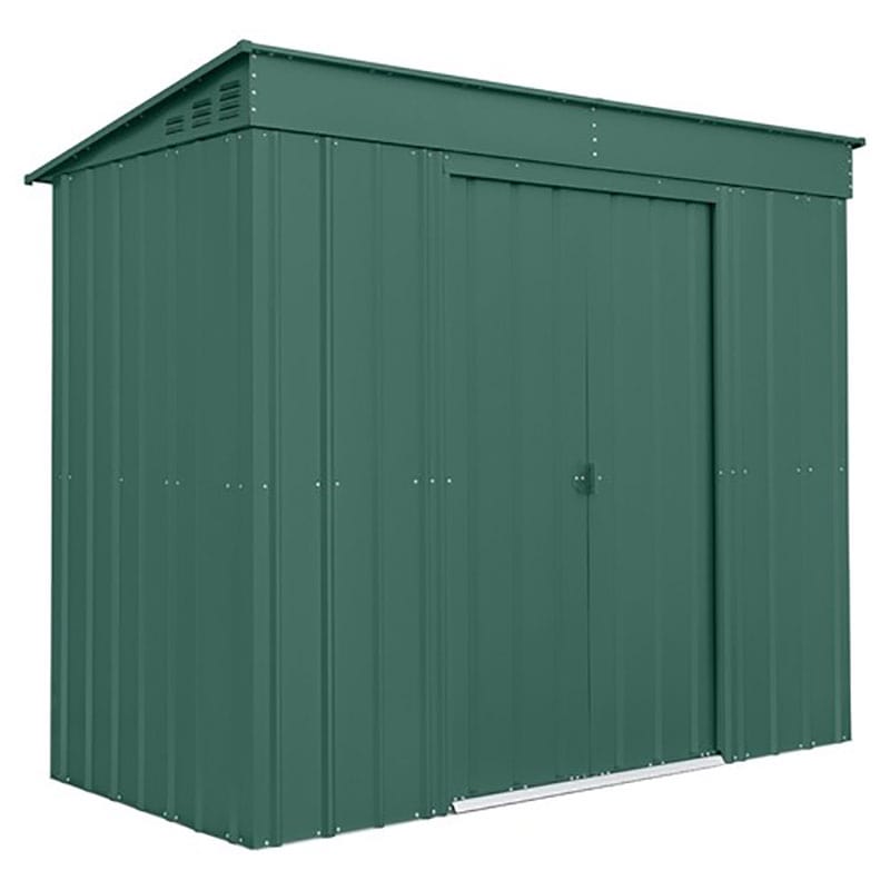 Product photograph of 8 X 4 Globel Heritage Green Pent Metal Shed 2 42m X 1 24m from Buy Sheds Direct