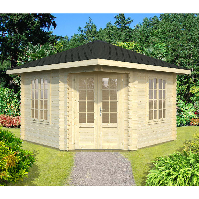 Product photograph of Palmako Melanie 3 5m X 3 5m Corner Log Cabin Summerhouse 44mm from Buy Sheds Direct
