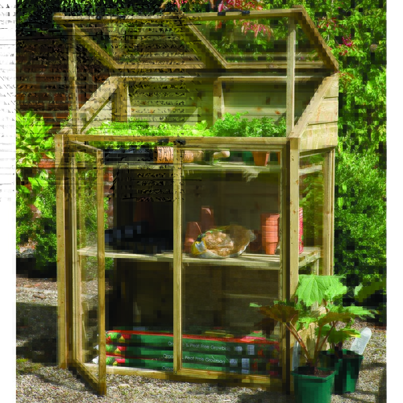 Product photograph of 4 X2 Forest Wooden Small Mini Lean To Greenhouse 1 2x0 62m from Buy Sheds Direct