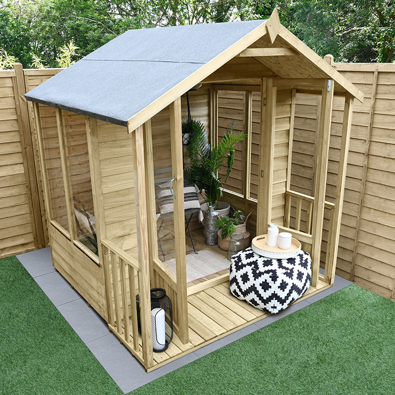 Product photograph of 6 X 6 Forest Oakley 25yr Guarantee Double Door Apex Summer House 1 99m X 1 84m from Buy Sheds Direct