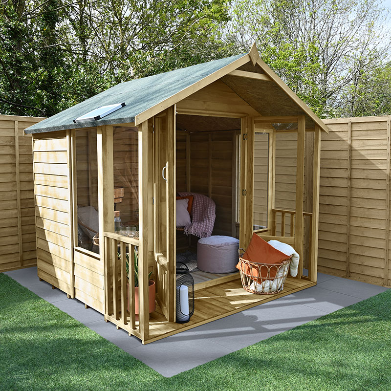 Product photograph of 7 X 7 Forest Oakley 25yr Guarantee Double Door Apex Summer House 2 32m X 2 13m from Buy Sheds Direct