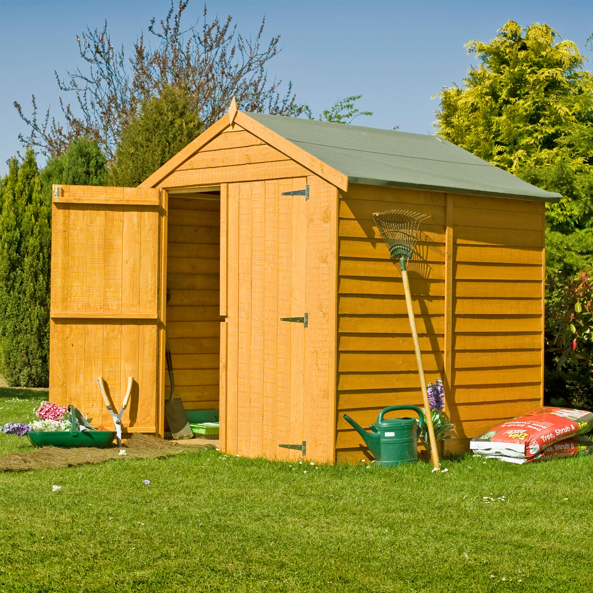 Product photograph of 6 X 6 Shire Overlap Double Door Wooden Garden Shed 2 01m X 1 82m from Buy Sheds Direct