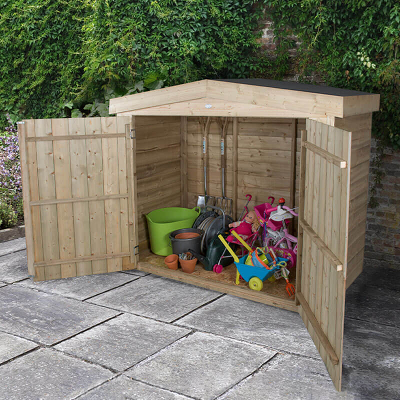Product photograph of 6 5 X 3 Forest Large Double Door Apex Wooden Garden Storage - Bike Mower Outdoor Store 1 9m X 0 8m from Buy Sheds Direct