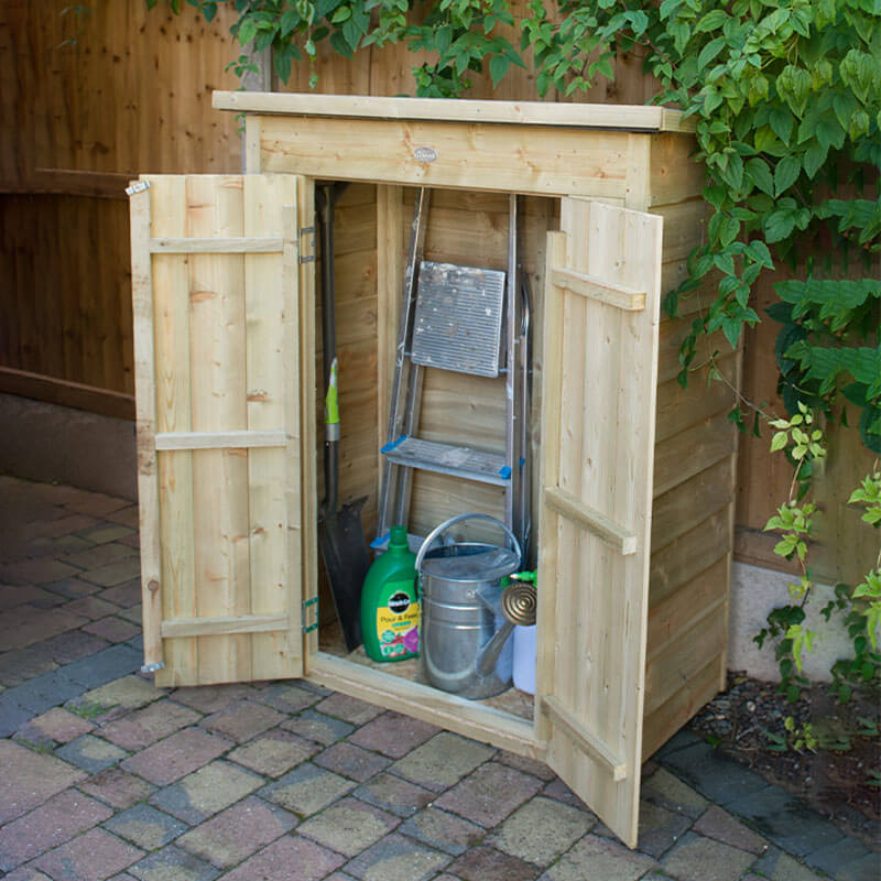 Image of 3'6 x 2' Forest Pent Midi Wooden Garden Storage - Outdoor Patio Storage (1m x 0.55m)