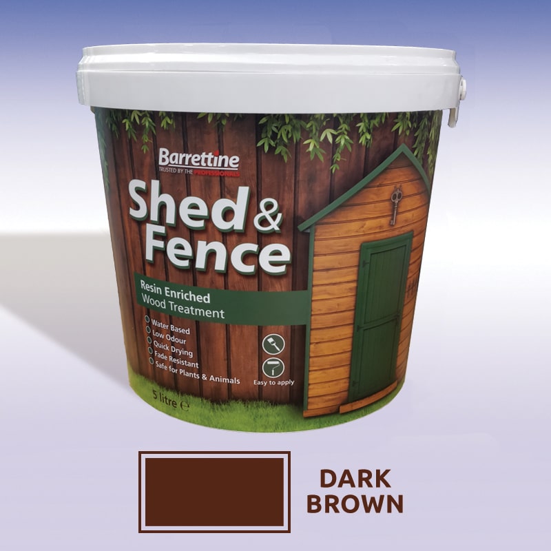 Product photograph of Shed And Fence Treatment 5ltr Dark Brown from Buy Sheds Direct