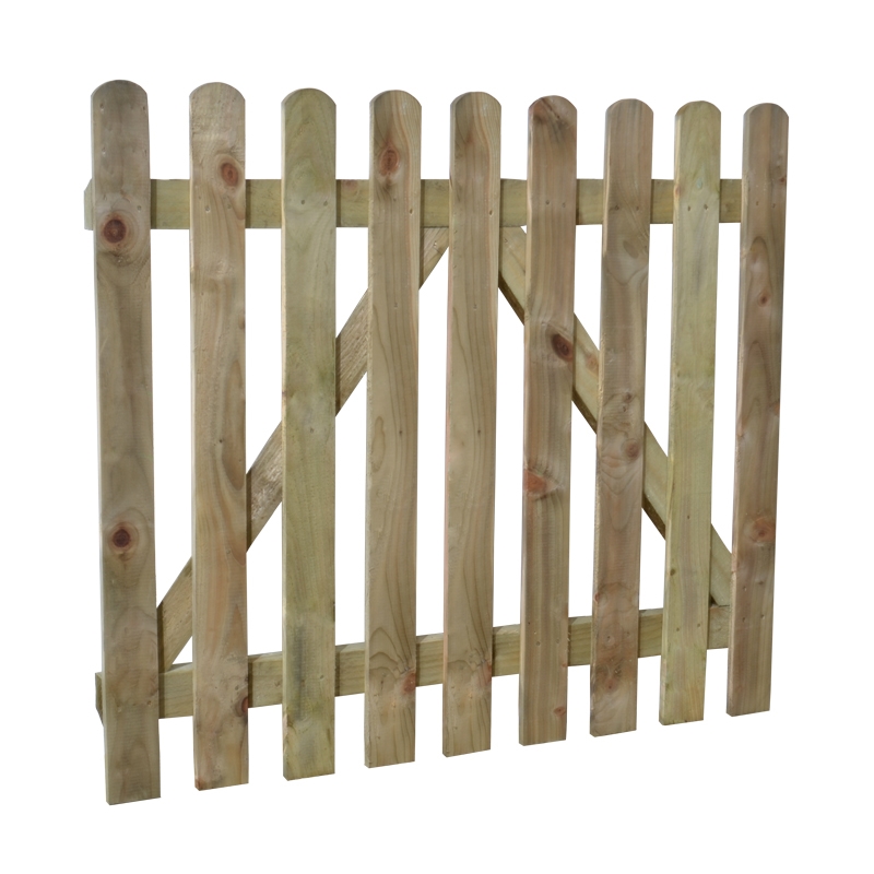 Product photograph of Forest Heavy Duty 3 3 X 3 Pressure Treated Wooden Picket Garden Gate 1m X 0 9m from Buy Sheds Direct