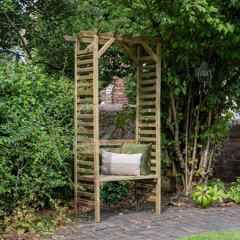 Product photograph of Forest Palma Garden Arbour Seat 4 X 2 from Buy Sheds Direct