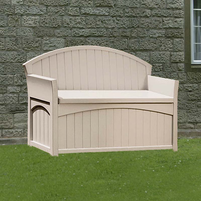 Product photograph of 4 5 X 1 9 Suncast Resin Patio Storage Bench - Plastic Garden Storage from Buy Sheds Direct