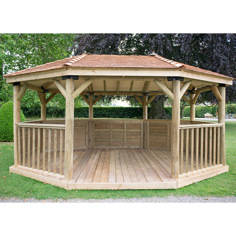 Product photograph of 17 X12 5 1x3 6m Premium Wooden Garden Gazebo With New England Cedar Roof - Seats Up To 22 People from Buy Sheds Direct