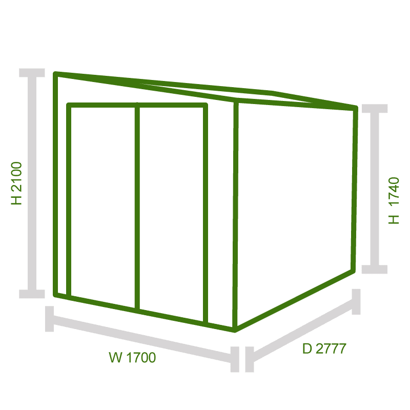 9x5 Trimetals 'Protect a Bike' Secure Garden Storage Technical Drawing