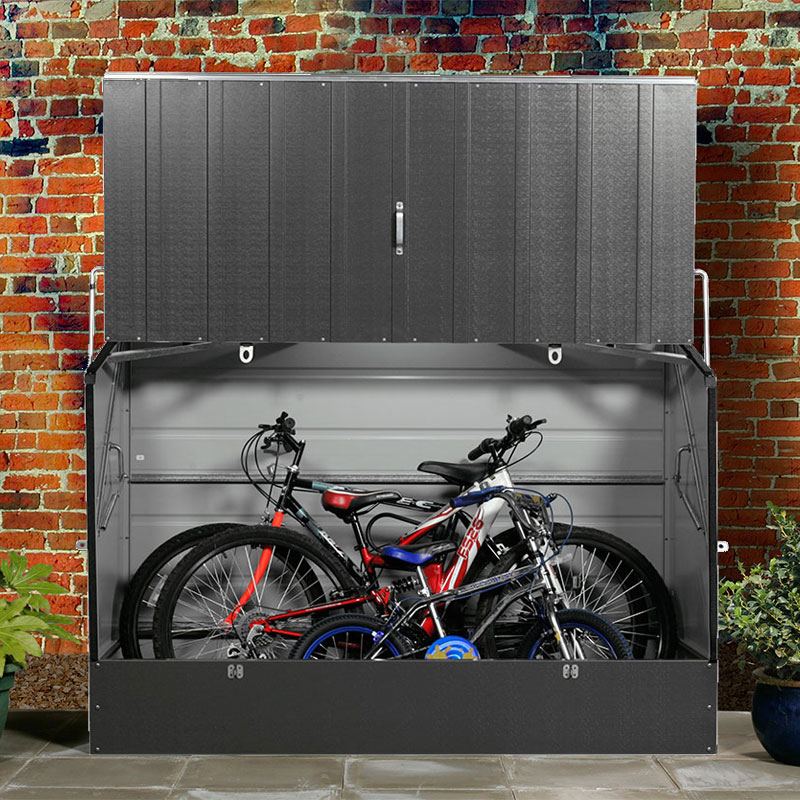 Product photograph of 6x3 Trimetals Anthracite Protect A Cycle Secure Garden Bike Storage from Buy Sheds Direct