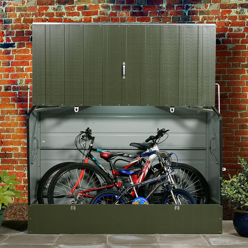 Product photograph of 6x3 Trimetals Green Protect A Cycle Secure Garden Storage from Buy Sheds Direct