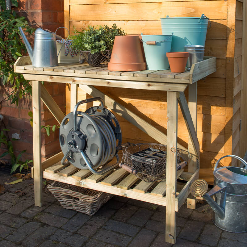 Product photograph of Wooden Potting Bench from Buy Sheds Direct