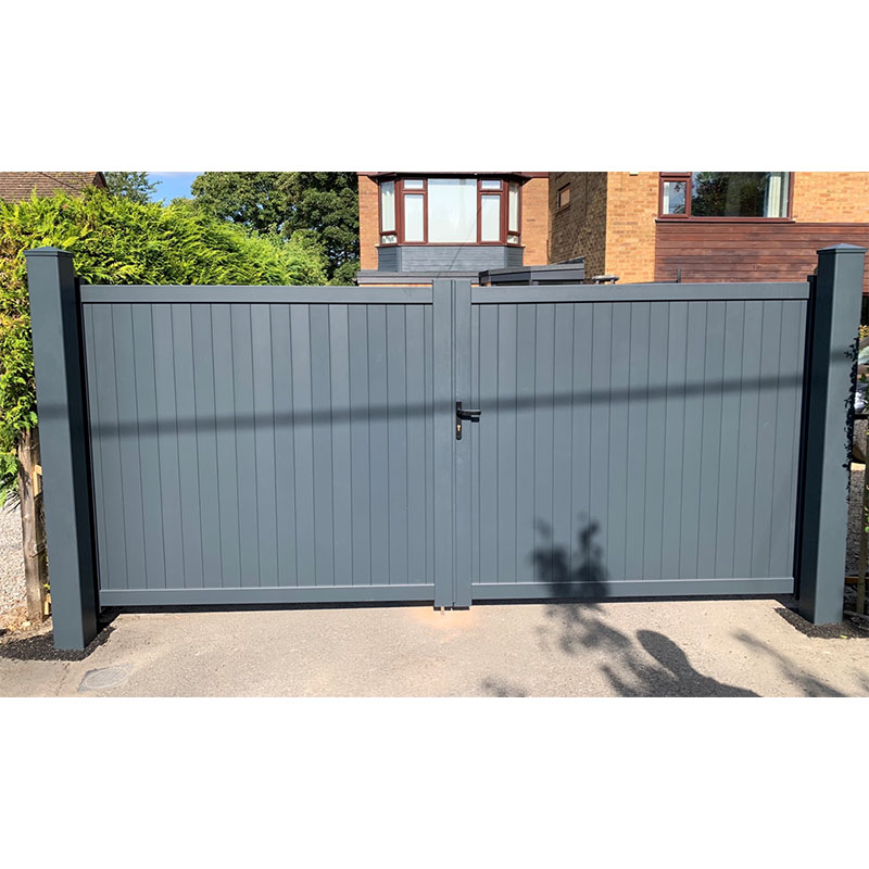 Product photograph of Devon Premium Aluminium Driveway Double Gates - Grey from Buy Sheds Direct
