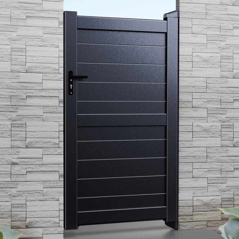 Product photograph of Exeter Premium Aluminium Side Gate - Black from Buy Sheds Direct