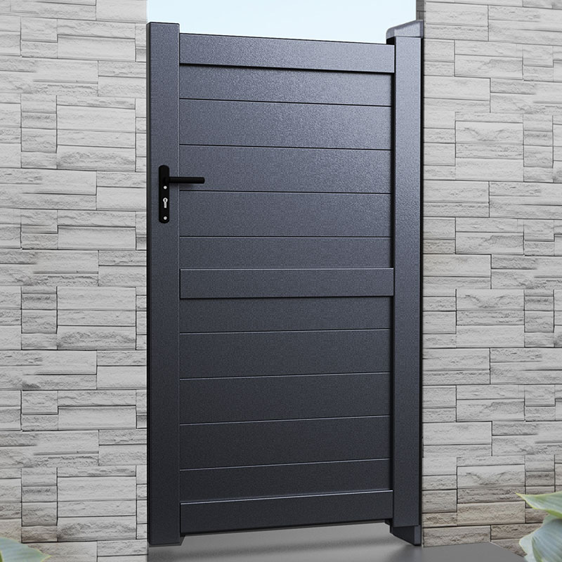 Product photograph of Exeter Premium Aluminium Side Gate - Grey from Buy Sheds Direct