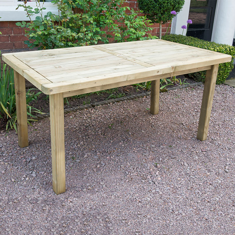 Product photograph of Forest Rosedene Wooden Garden Table 5 X3 1 5x0 9m from Buy Sheds Direct