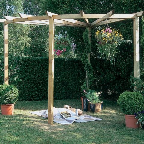 Product photograph of Forest Corner Wooden Radial Garden Pergola Kit 9 X9 from Buy Sheds Direct