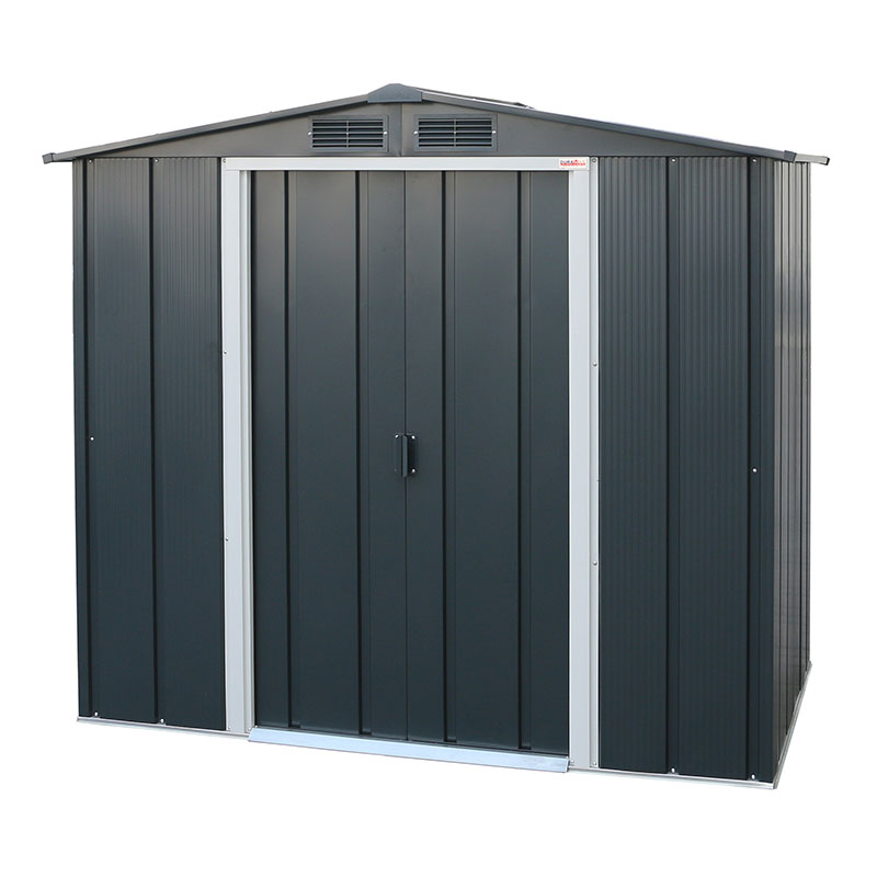 Product photograph of 6 X 4 Sapphire Apex Anthracite Metal Shed 2 02m X 1 22m from Buy Sheds Direct