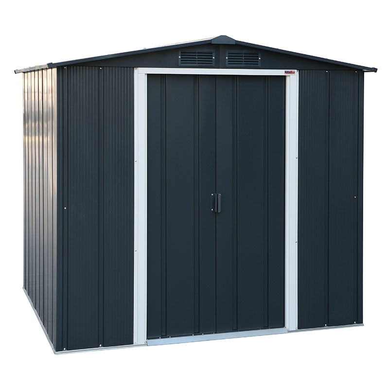 6' x 6' Sapphire Apex Anthracite Metal Shed (2.02m x 1.82m)