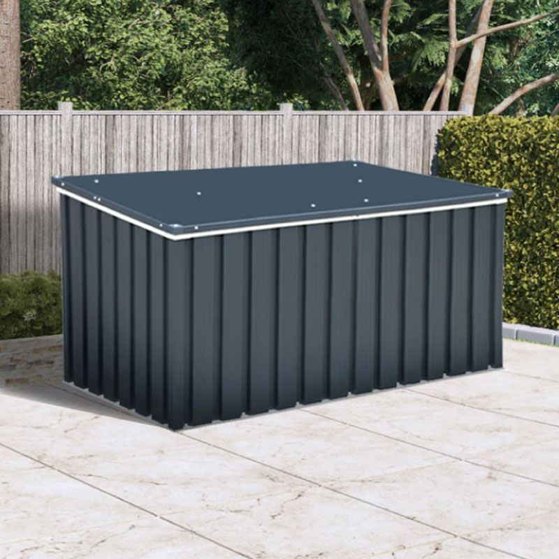 Product photograph of 4 X 2 Sapphire Anthracite Metal Garden Cushion Storage Box 1 28m X 0 68m from Buy Sheds Direct