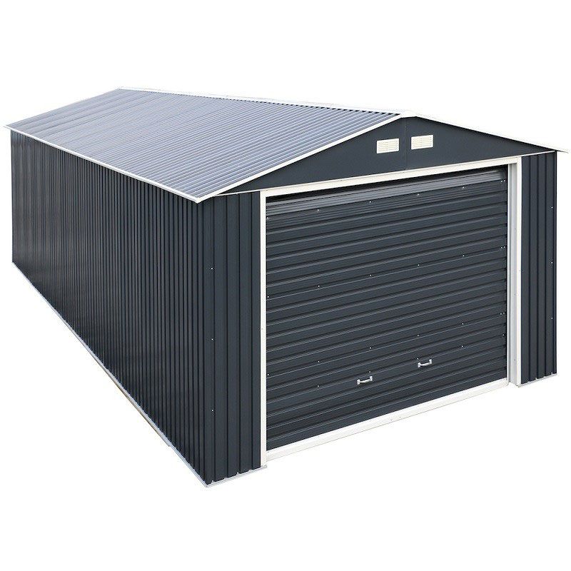 Product photograph of 12 X 38 Sapphire Olympian Anthracite Metal Garage 3 62m X 11 35m from Buy Sheds Direct