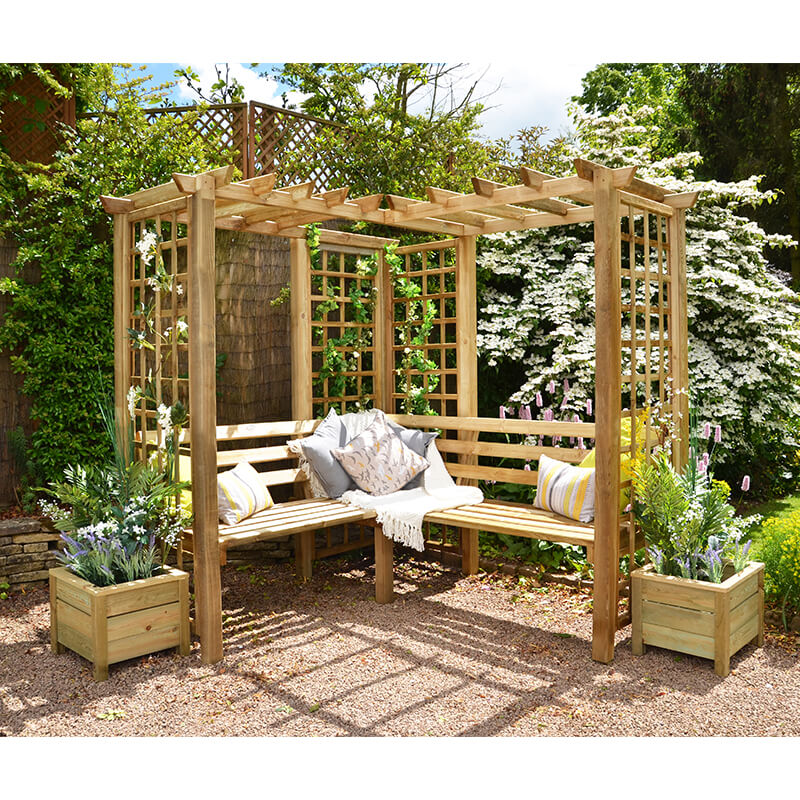 Product photograph of Forest Sunflower Arbour Seat Sorrento from Buy Sheds Direct
