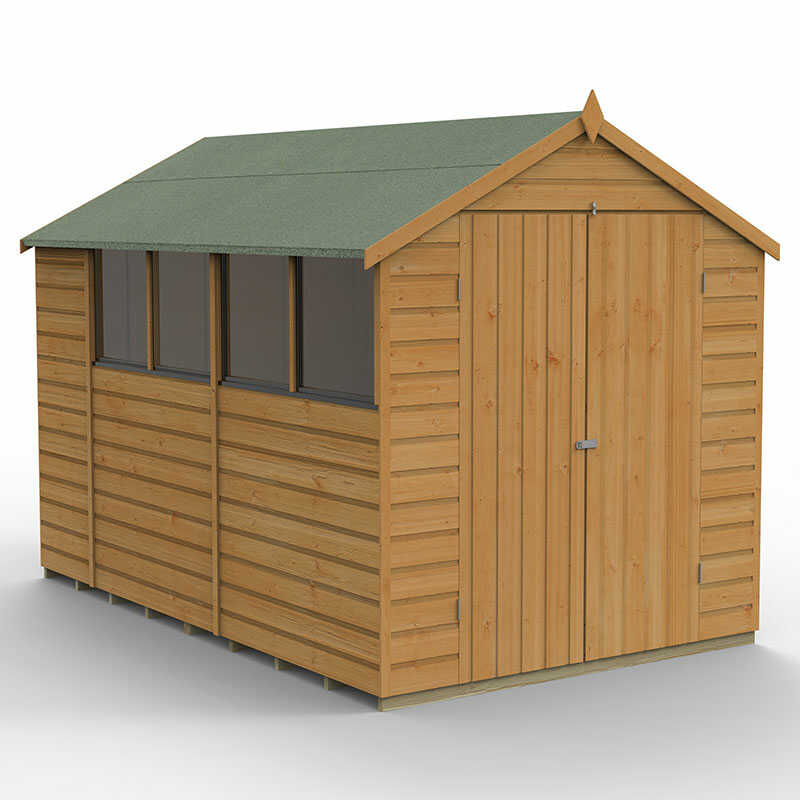 Product photograph of 10 X 6 Forest Shiplap Dip Treated Double Door Apex Wooden Shed 3 01m X 1 99m from Buy Sheds Direct