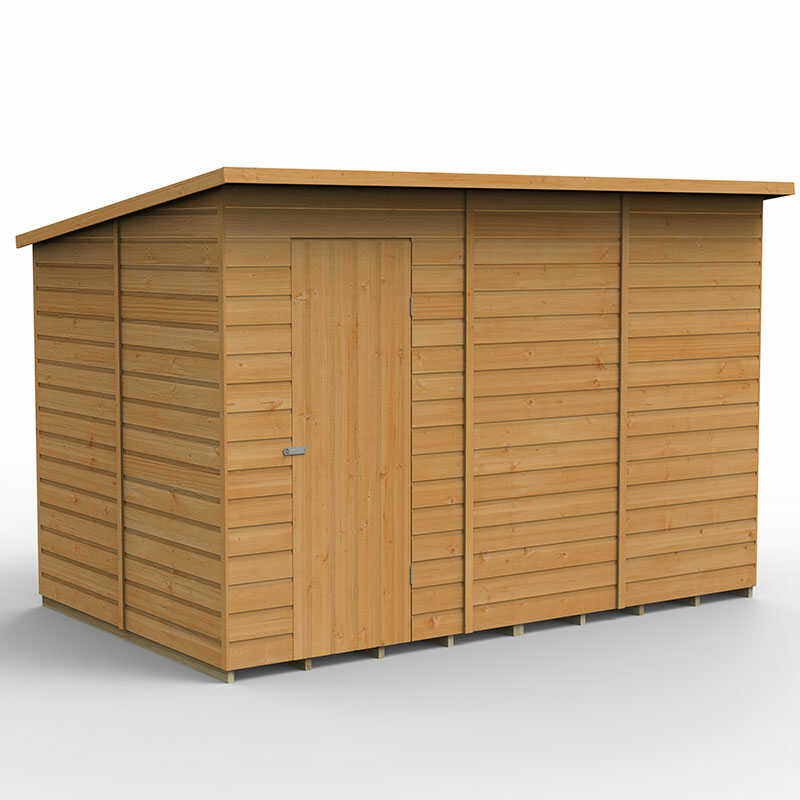 Product photograph of 10 X 6 Forest Shiplap Dip Treated Windowless Pent Wooden Shed 3 1m X 2 04m from Buy Sheds Direct