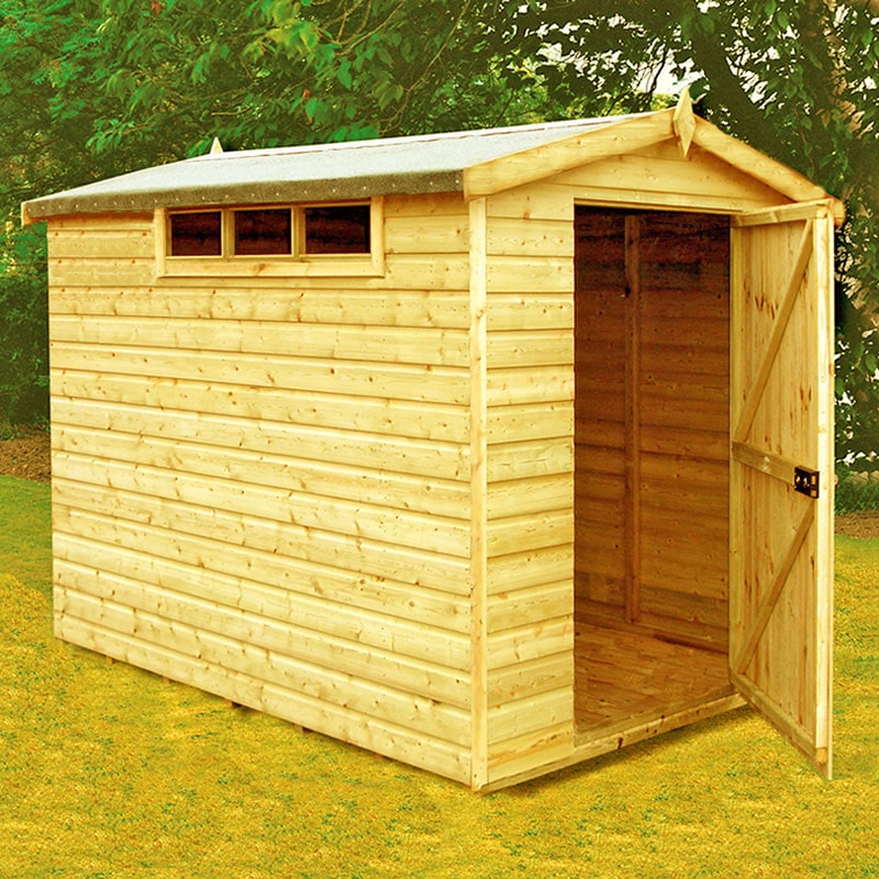 Product photograph of 6 X 8 Shire Premium Security Apex Wooden Garden Shed 1 79m X 2 39m from Buy Sheds Direct