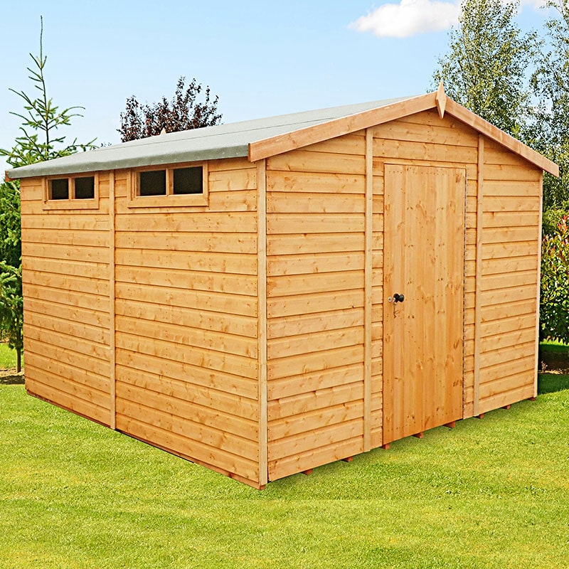 Product photograph of 10 X 10 Shire Premium Security Apex Wooden Garden Shed 2 99m X 2 99m from Buy Sheds Direct