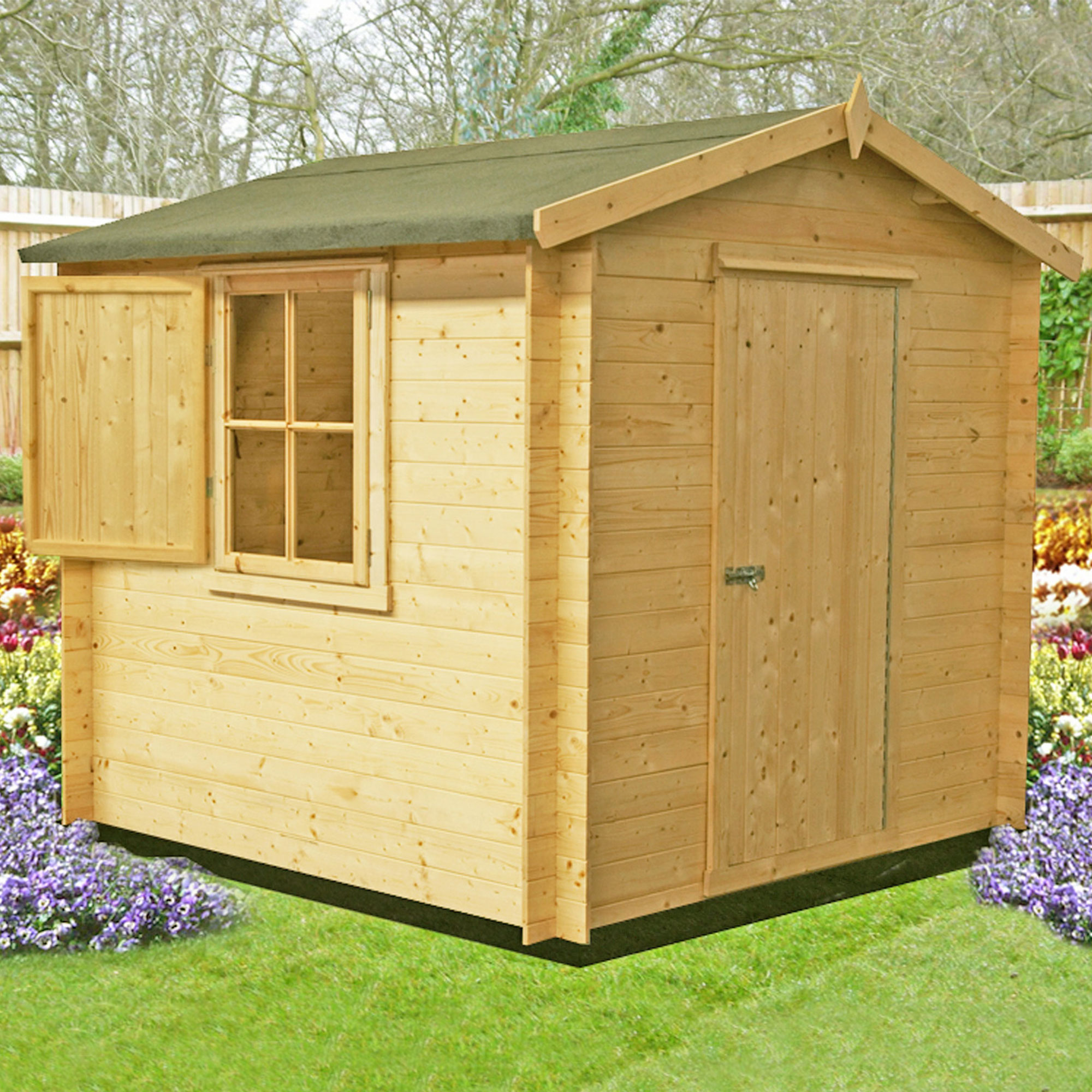 Shire Camelot 2.4m x 2.4m Log Cabin Summerhouse (19mm)