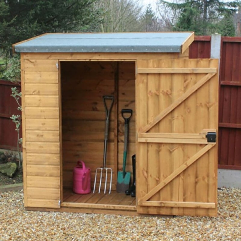 Product photograph of 10 X 4 Traditional Shiplap Pent Wooden Garden Tool Storage Shed 3 05m X 1 22m from Buy Sheds Direct