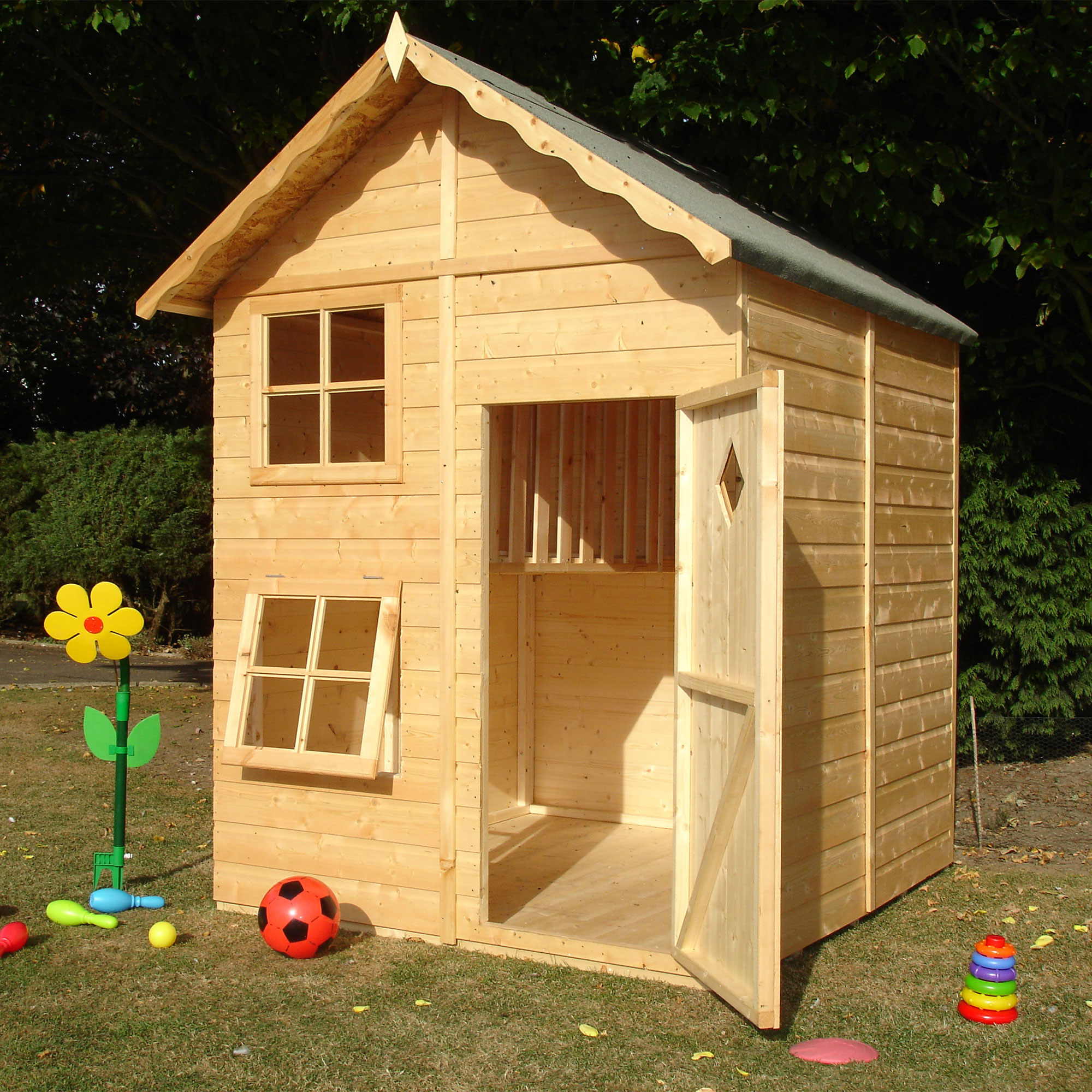 Product photograph of 5 3 X 5 6 Shire Croft Childrens Kids Wooden Garden Playhouse from Buy Sheds Direct