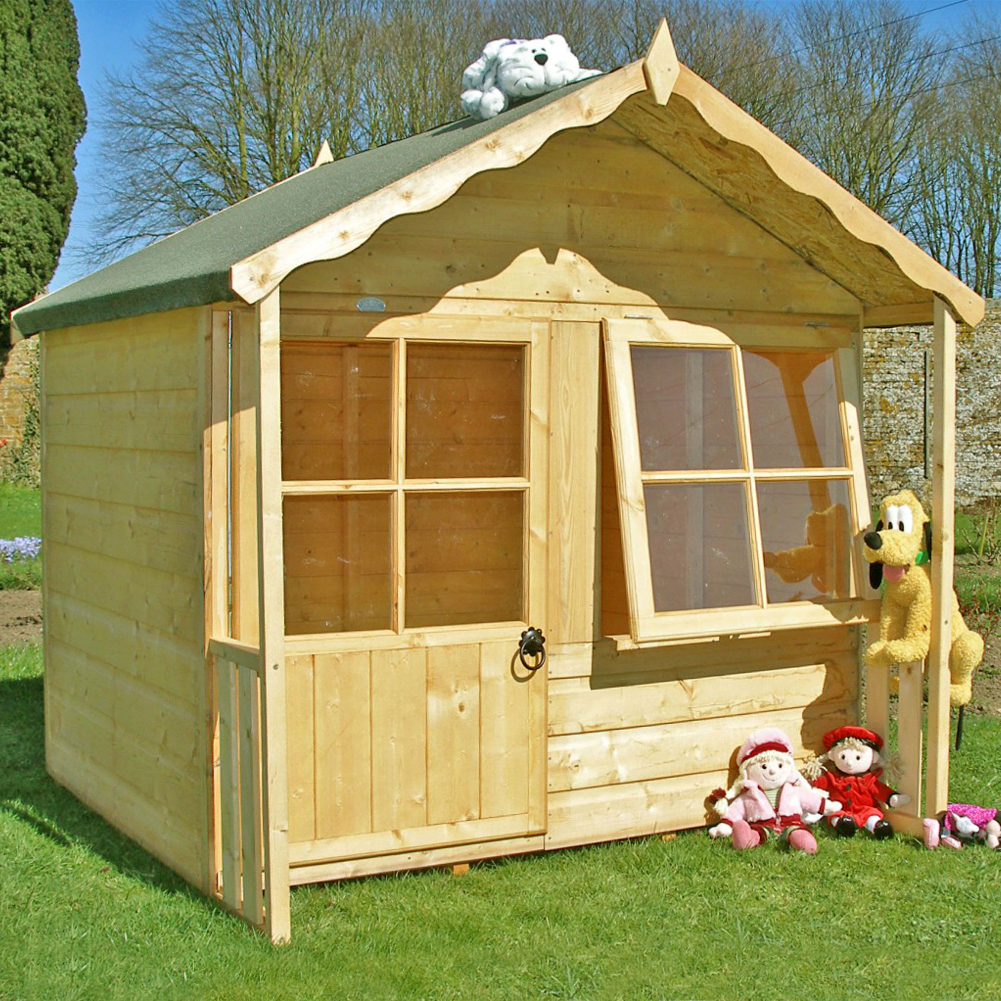 Product photograph of 5 X 5 Shire Kitty Childrens Kids Wooden Garden Playhouse from Buy Sheds Direct