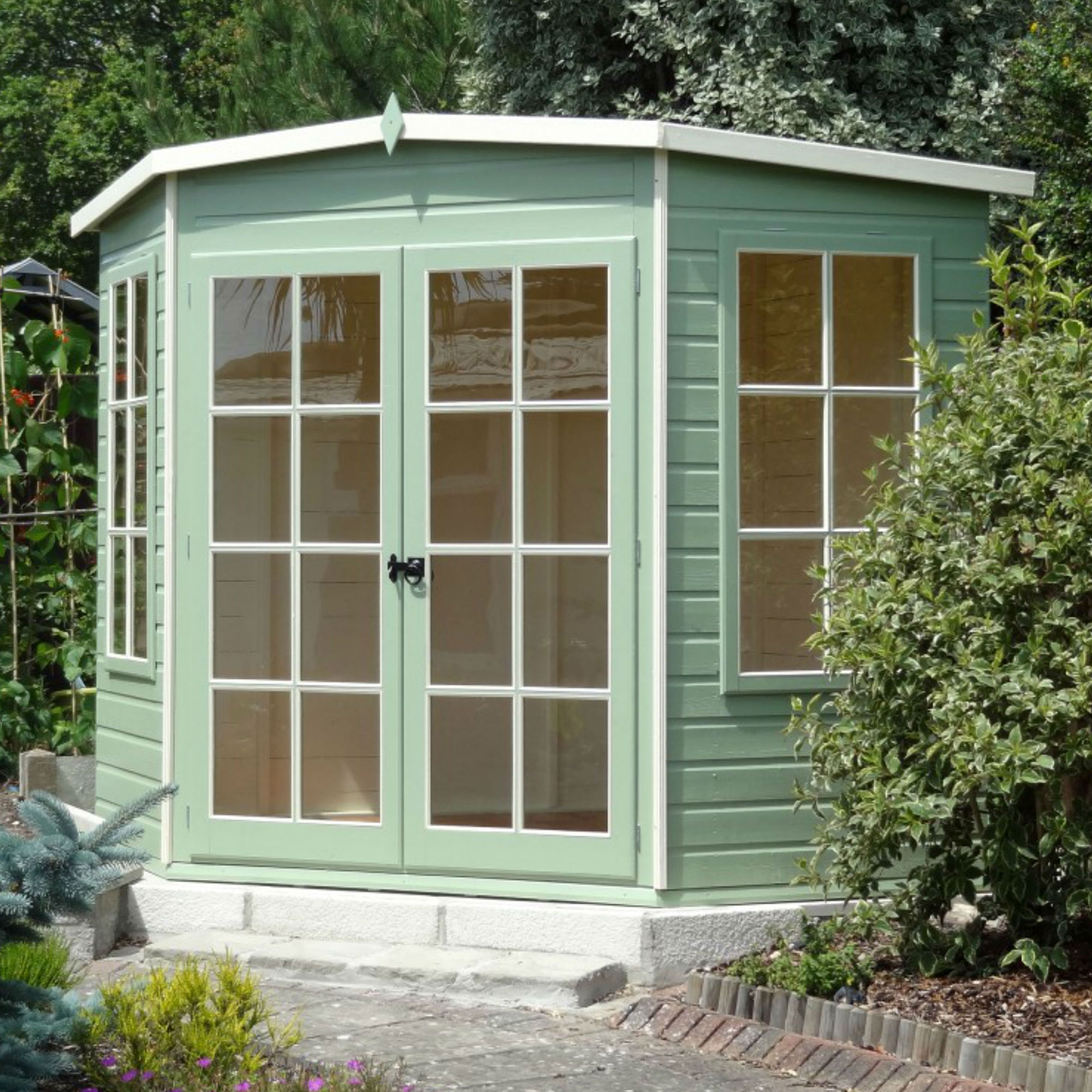 Product photograph of 7 5 X 7 5 Shire Hampton Garden Summerhouse from Buy Sheds Direct