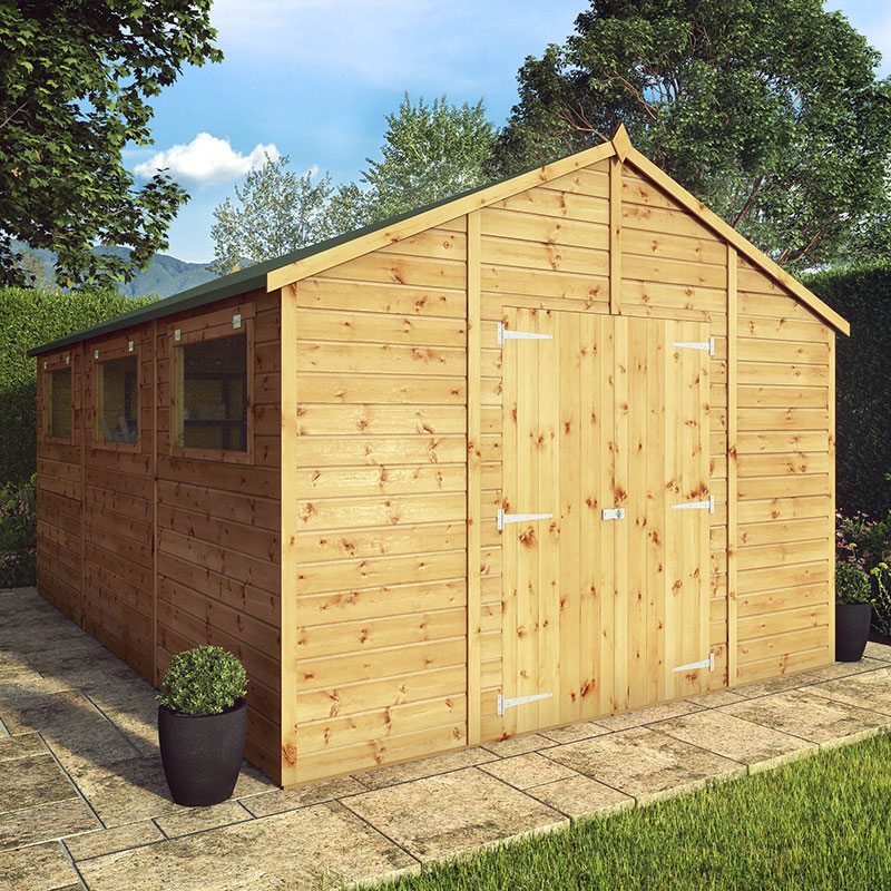 Product photograph of 15 X 10 Mercia Shiplap Apex Workshop 4 5m X 3 2m from Buy Sheds Direct