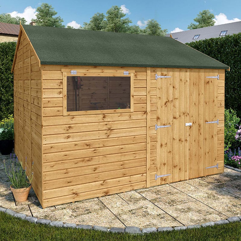 Product photograph of 10 X 10 Mercia Shiplap Reverse Apex Workshop 3 2m X 3m from Buy Sheds Direct