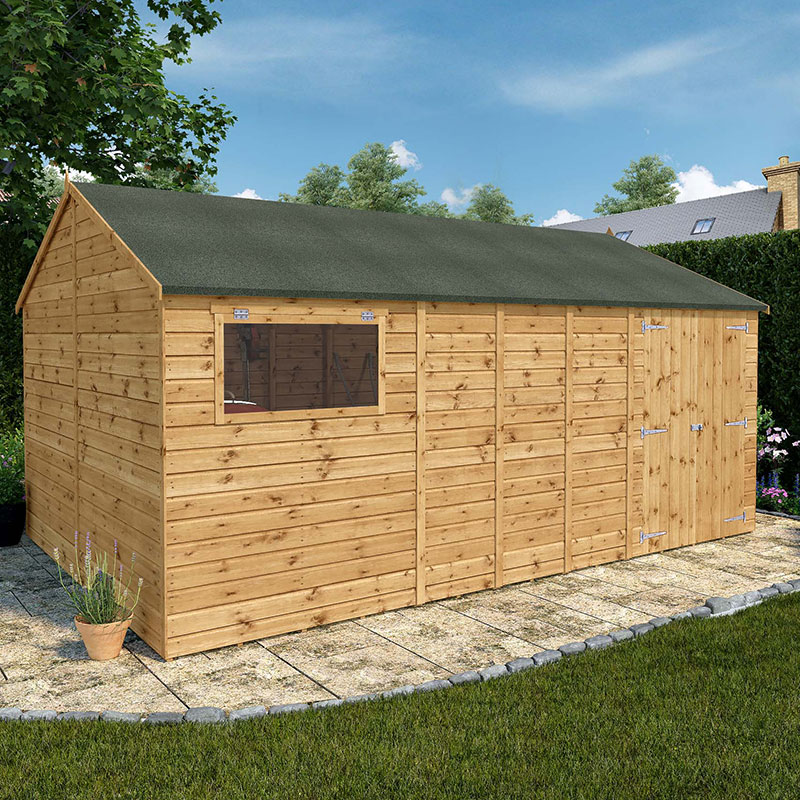 Product photograph of 16 X 10 Mercia Shiplap Reverse Apex Workshop 4 8m X 3 2m from Buy Sheds Direct