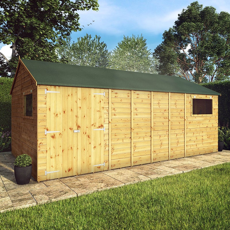 Product photograph of 18 X 10 Mercia Shiplap Reverse Apex Workshop 5 4m X 3 2m from Buy Sheds Direct