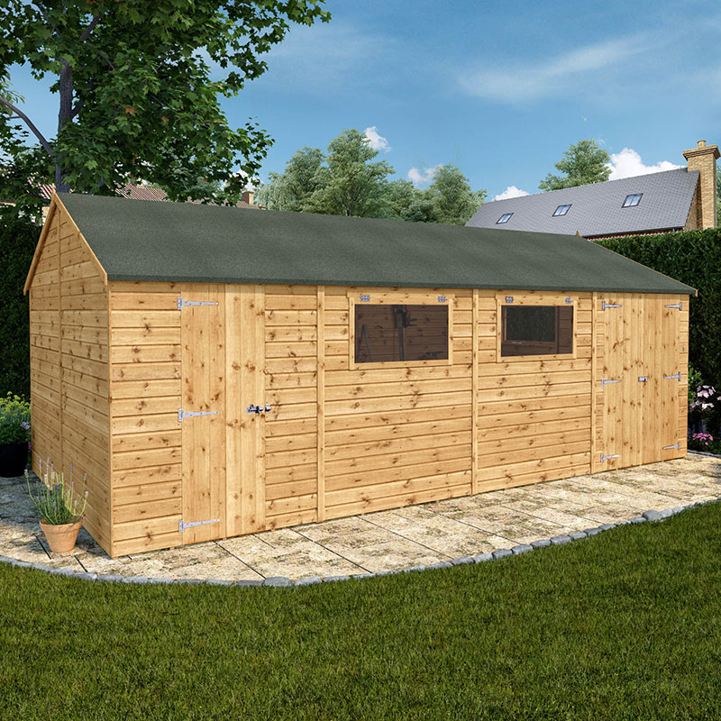 Product photograph of 20 X 10 Mercia Shiplap Reverse Apex Workshop 6m X 3 2m from Buy Sheds Direct
