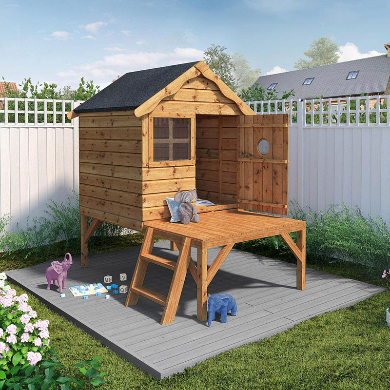 Product photograph of 4x4 Mercia Snug Tower Kids Wooden Playhouse from Buy Sheds Direct