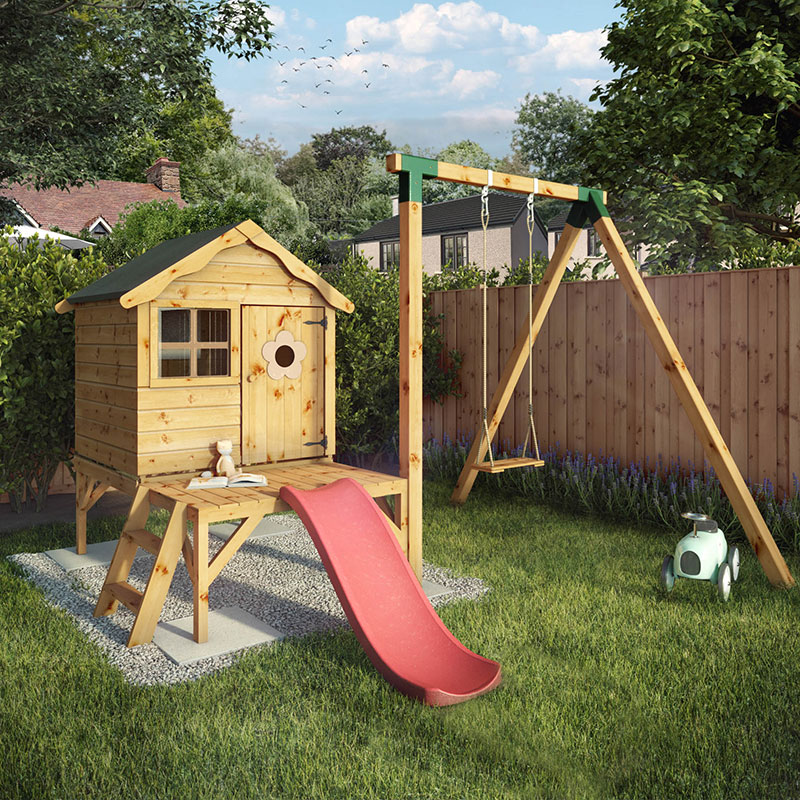 Product photograph of 10 X 10 Mercia Snug Tower Kids Wooden Playhouse With Activity Set 3 1m X 3 1m from Buy Sheds Direct